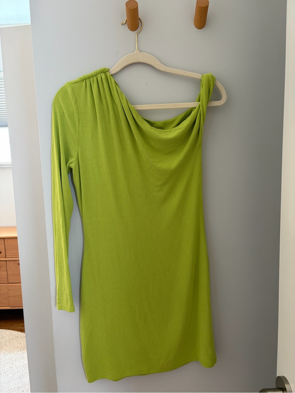 Lovers + Friends Daphne One-Shoulder Lime Green Mini Dress